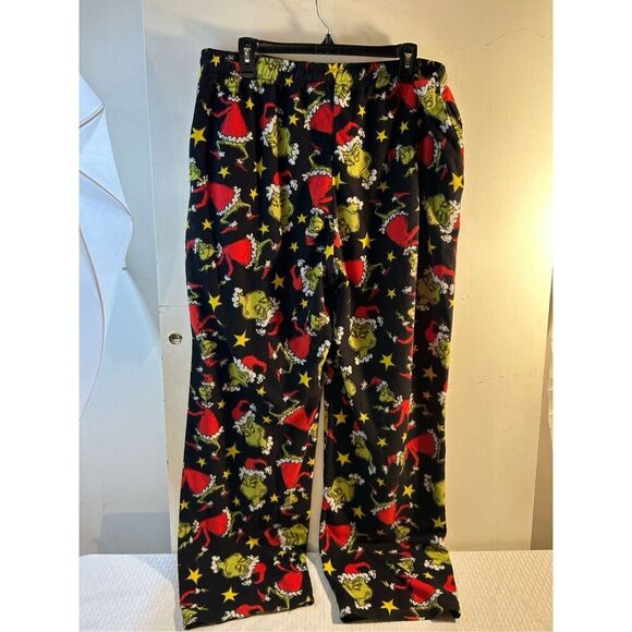 Dr. Seuss Grinch Santa xl pajama pants black red - Picture 4 of 7